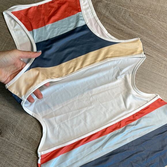 CHICME Striped Sleeveless Open Back Bodycon Tank Top Dress Women’s - Picture 8 of 8